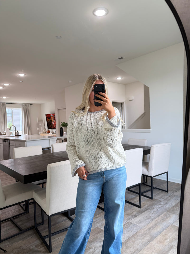 Maeve Knit Sweater - Light Grey