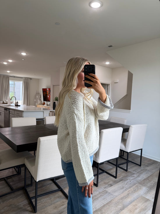 Maeve Knit Sweater - Light Grey