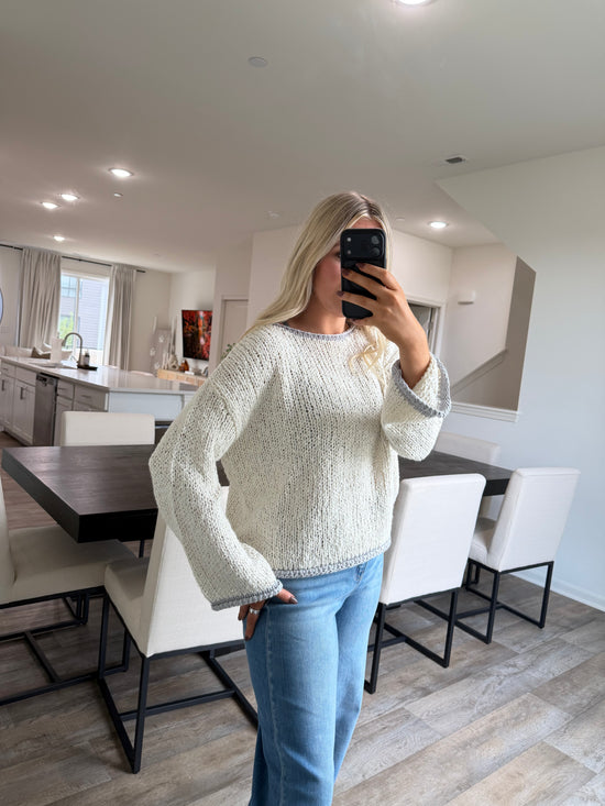 Maeve Knit Sweater - Light Grey