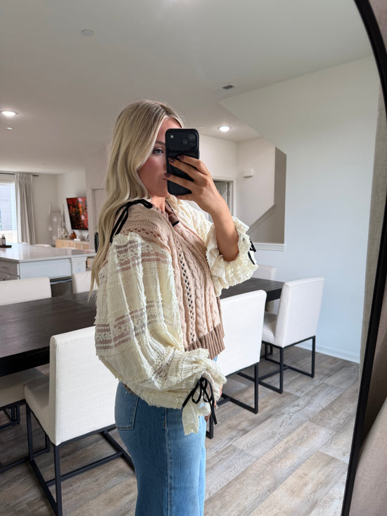 Rita Bow Detailed Sweater - Ivory/Brown