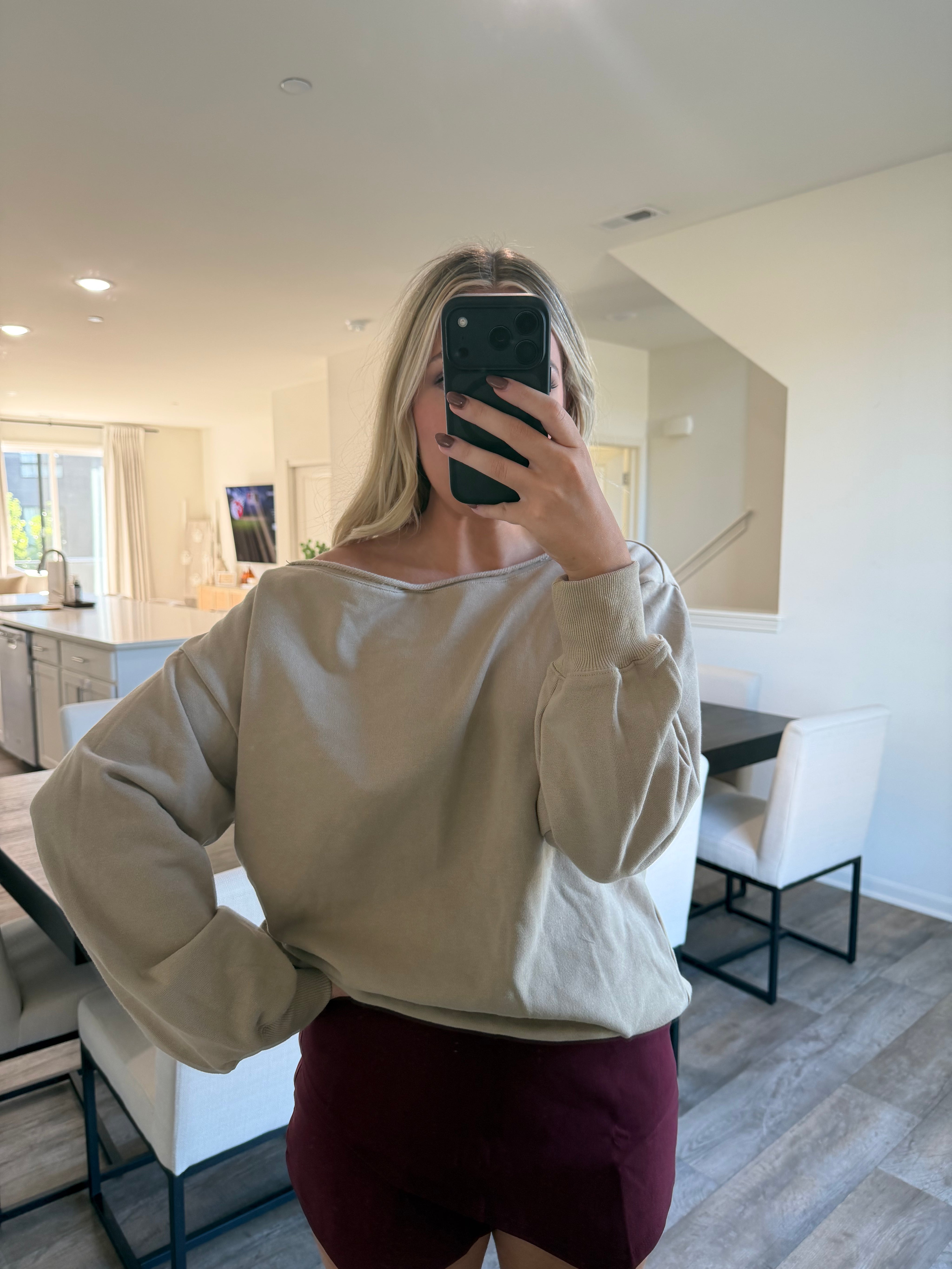 Lily One Shoulder Sweater - Taupe