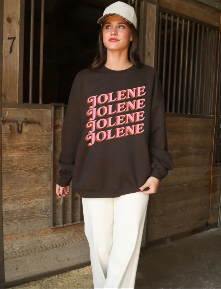 Pre Order (9/4) Dolly Jolene Sweatshirt - Brown/Pink